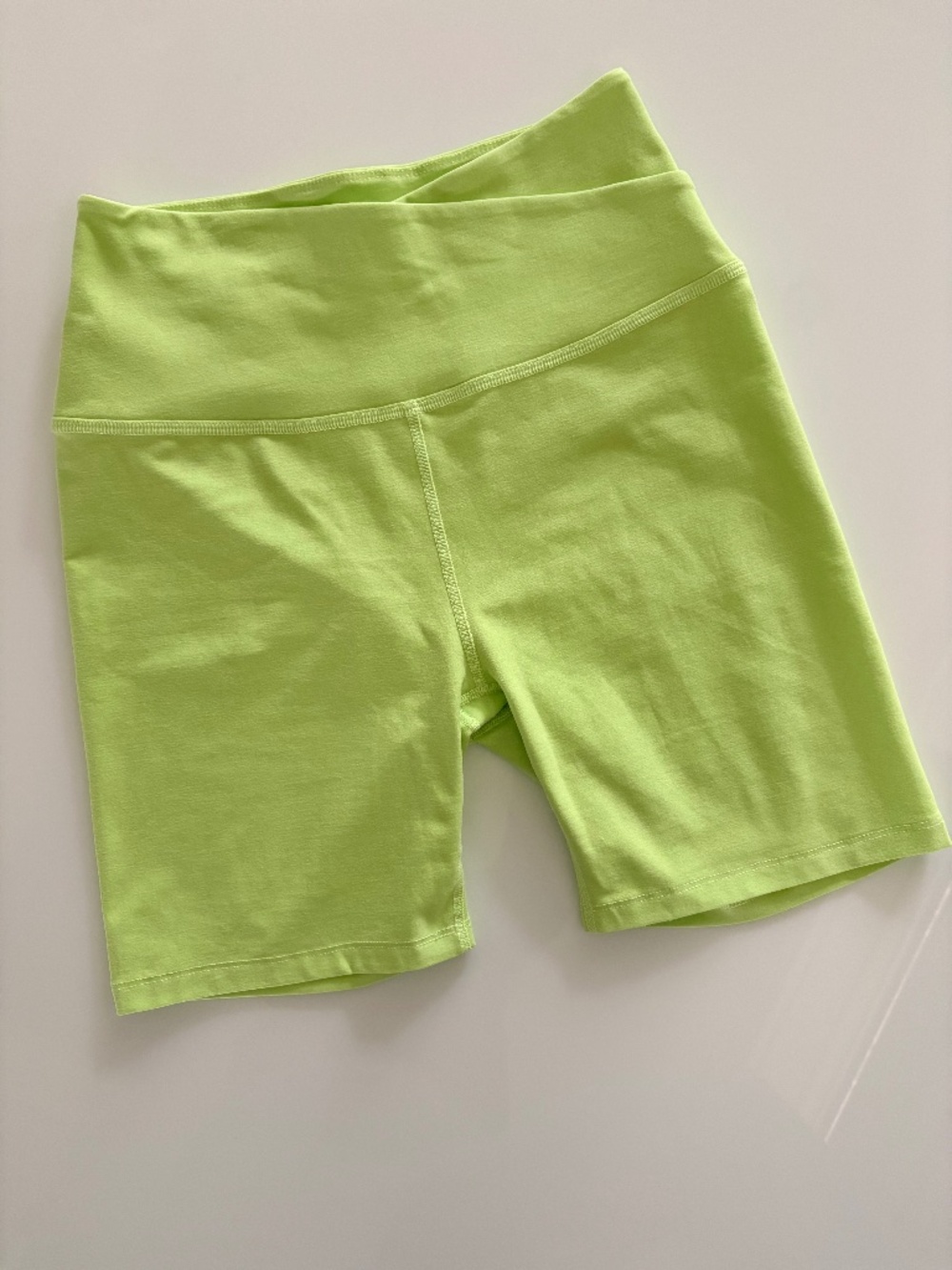 Beyond Yoga Spacedye At Your Leisure High Waisted Biker Shorts Lime Ice Heather